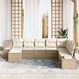  Sjedeća garnitura za vrt 8 kom. Bež poliratan 319 x 209 x 85 cm | shoptok.hr
