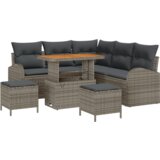  8-dijelni vrtni kauč set (vrtna garnitura) s jastučićima siva poli ratan akacija | shoptok.hr