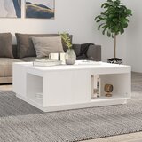 vidaXL Klubska mizica bela 100x101x40,5 trdna borovina | Shoptok.si