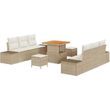 9 komada set vrtnih sofa s jastučićima bež poliratan akacija dvosjed vrtna sofa s jastučićima bež poliratan 3 komada set vrtni | shoptok.hr