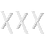  Noge za jedilno mizo X-oblika 3 kosi bela 90x(72-73) cm jeklo, (21828682) Cene