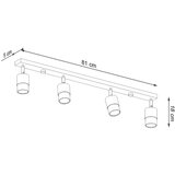  Stropna svetilka NERO 4 črna/zlata, (21348147) | Shoptok.si