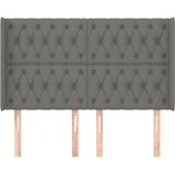  Uzglavlje s ušima tamnosivo 163x16x118/128 cm od tkanine | Eponuda.com