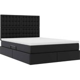  Krevet s od storage s madracem Crna 140 x 190 cm Lažna koža | shoptok.hr
