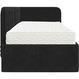 vidaXL Kotna postelja z vzmetnico z vzglavjem Črna 80 x 200 cm Žamet | Shoptok.si