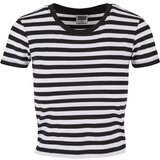 Urban Classics Women's short T-shirt with stripes white/black | shoptok.hr