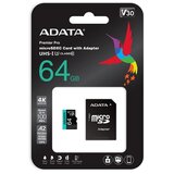 Adata UHS-I U3 MicroSDXC 64GB V30S class 10 + adapter AUSDX64GUI3V30SA2-RA1 memorijska kartica Cene