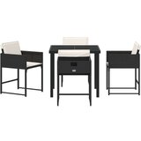  Set za blagovanje na otvorenom s jastučićima crni poli ratan | shoptok.hr