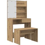 vidaXL Garnitura toaletne mize z LED-om artisan hrast inženirski les | Shoptok.si