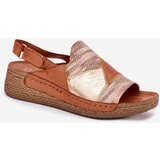 Maciejka Ladies Leather Wedge Sandals With Braiding | ePonuda.com