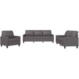  3-dijelni set sofa s jastucima sivi od umjetne kože | shoptok.hr
