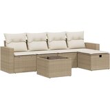  6-dijelni set vrtnih sofa s jastucima bež od poliratana | shoptok.hr