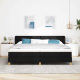 s opruga kutije s uzglavljem Crna 200 x 200 cm tkanina | shoptok.hr