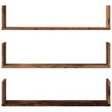 Zidne police 3 kom boja staro drvo 80x18x18cm konstruirano drvo | shoptok.hr