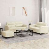  3-dijelni set sofa s jastucima krem od umjetne kože Cijene