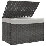  Košara za rublje s poklopcem siva 55,5x35x34 cm od poliratana | shoptok.hr