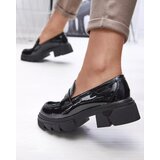 Resti Lacquered black moccasins for women Tygriss- Footwear | ePonuda.com