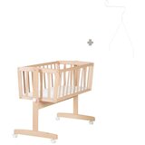 Roba Zibelka iz masivne bukve na koleščkih/z ogrodjem za baldahin 40x90 cm v naravni barvi Adam and Owl – | Shoptok.si