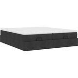  Otomanski okvir kreveta s madracima crni 200x200cm od tkanine | shoptok.hr