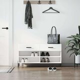 vidaXL regal za čevlje visok sijaj bel 102x35x55 cm inženirski les | Shoptok.si