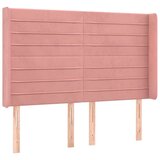  Uzglavlje s ušima ružičasto 147x16x118/128 cm baršunasto | shoptok.hr