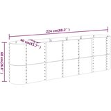 Povišena vrtna gredica od pocinčanog čelika 224 x 40 x 68 cm zelena | shoptok.hr