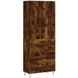 Maison Chic Visoka Komoda - Predalnik dimljen hrast 69,5x34x180 cm inženirski les, (21719394) Cene