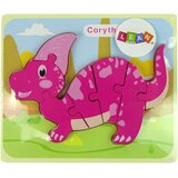  Wooden Puzzle Dinosaur Corythosaurus Pink Spinosaurus Purple Cene