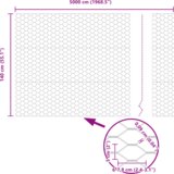 vidaXL Heksagonalna Ograda Siva 1.4x50 m Čelik | shoptok.hr