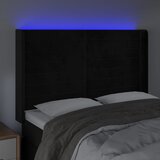  LED uzglavlje crno 147x16x118/128 cm baršunasto | shoptok.hr