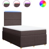 vidaXL Krevet s oprugama i madracem tamnosmeđi 120 x 200 cm od tkanine | shoptok.hr