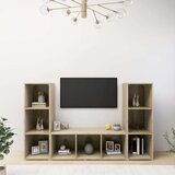 TV ormarići 3 kom boja hrasta 107x35x37 cm konstruirano drvo - sonoma hrast 3 | shoptok.hr