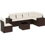 vidaXL 7-dijelni set vrtnih sofa od poliratana s jastucima smeđi | shoptok.hr