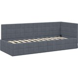  Kutni okvir kreveta s uzglavljem Tamno siva 80 x 200 cm Baršun | shoptok.hr