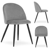  Set 2 BELLO stolice - svijetlo sivi baršun / crne noge | shoptok.hr