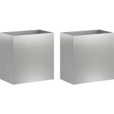  Vrtna saksija 2 kom. Srebrna 50 x 30 x 40 cm Pocinčani čelik | shoptok.hr