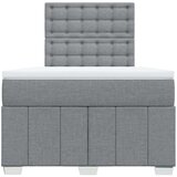 vidaXL Boxspring postelja z vzmetnico svetlo siva 120x190 cm blago | Shoptok.si