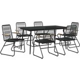  5-dijelni vrtni blagovaonski set od PVC ratana crni Crna | shoptok.hr