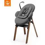 Stokke otroški stolček steps™ golden brown legs/black seat + gugalni ležalnik steps™ white deep grey