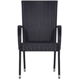  7-dijelni vrtni blagovaonski set od poliratana crni Crna Dužina stola 160 cm | shoptok.hr
