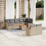  10-dijelni set vrtnih sofa s jastucima bež od poliratana | shoptok.hr