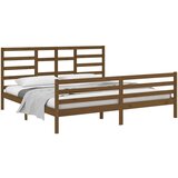  Posteljni okvir medeno rjav iz trdnega lesa 200x200 cm, (20643725) | Shoptok.si