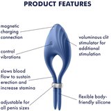 Satisfyer Duelist - polnilni vibracijski obroček za penis (modra) | Shoptok.si
