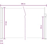  Retraktabilna bočna tende Pijesak 500 x 120 cm Poliester | shoptok.hr