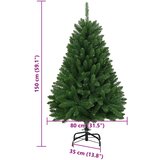  Umjetno božićno drvce sa šarkama i stalkom zeleno 150 cm | shoptok.hr