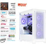 MEGA Računalnik TWR S11 R7-7700X/RX9070 XT/32GB-DDR5/2TB-4.0/1050W/Brez OS/bela RGB + Estetski napajalni kabli [Vijolična / Bela], (22137495) | Shoptok.si