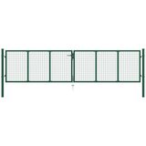 vidaXL Mrežasta vrtna vrata iz jekla 400x75 cm zelena | Shoptok.si