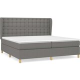  Box spring postelja z vzmetnico temno siva 200x200 cm blago, (20899344) | Shoptok.si