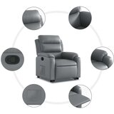 vidaXL Naslanjač s funkcijo vstajanja siva umetno usnje | Shoptok.si