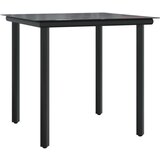  3-dijelni bistro set s jastucima crni od poliratana | shoptok.hr
